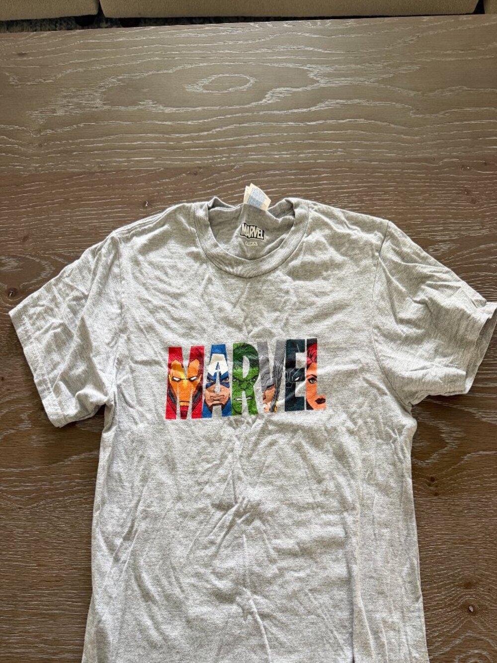 Boys Gray Marvel t-shirt short sleeve top shirt size large